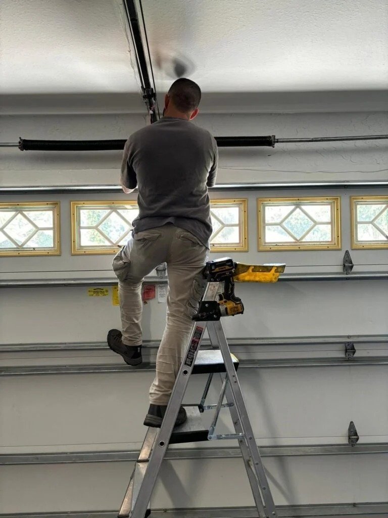 New Garage Door Installation work on a garage door
